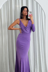 Star Walker One Sleeve Maxi Dress Purple